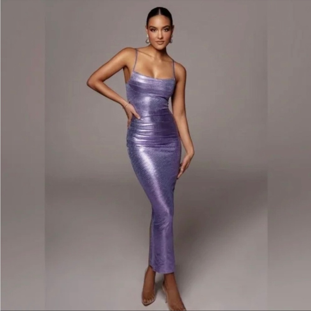 Purple Rubi Cowl Neck Cocktail Dress